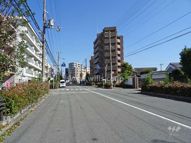 敷地北西側の前面道路（南西側から）