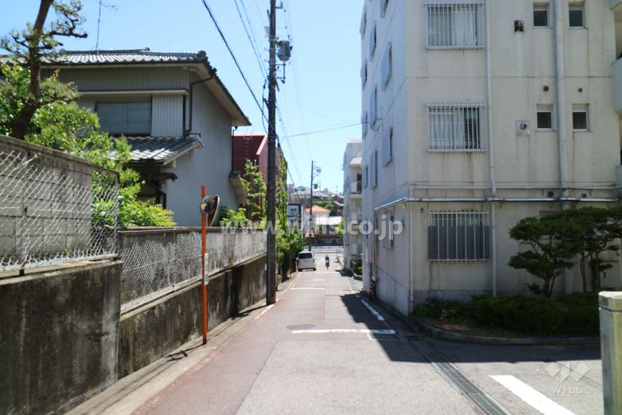 敷地東側の前面道路(北側から)