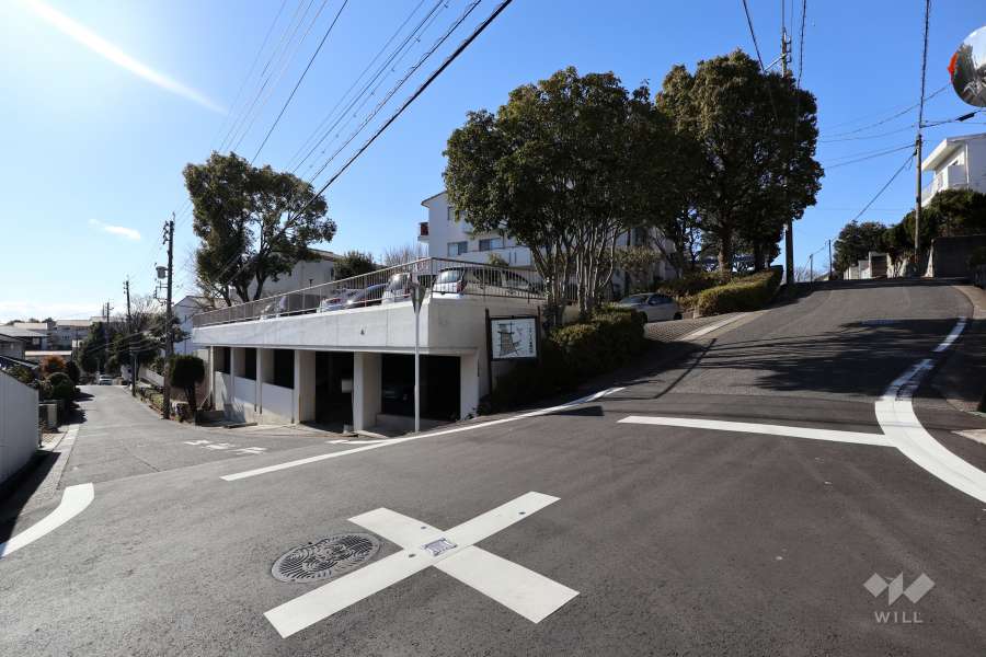 敷地東南側の前面道路（北東側から）