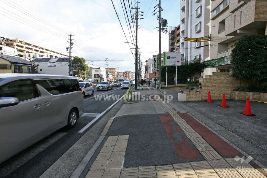 敷地北側の前面道路（西側から）