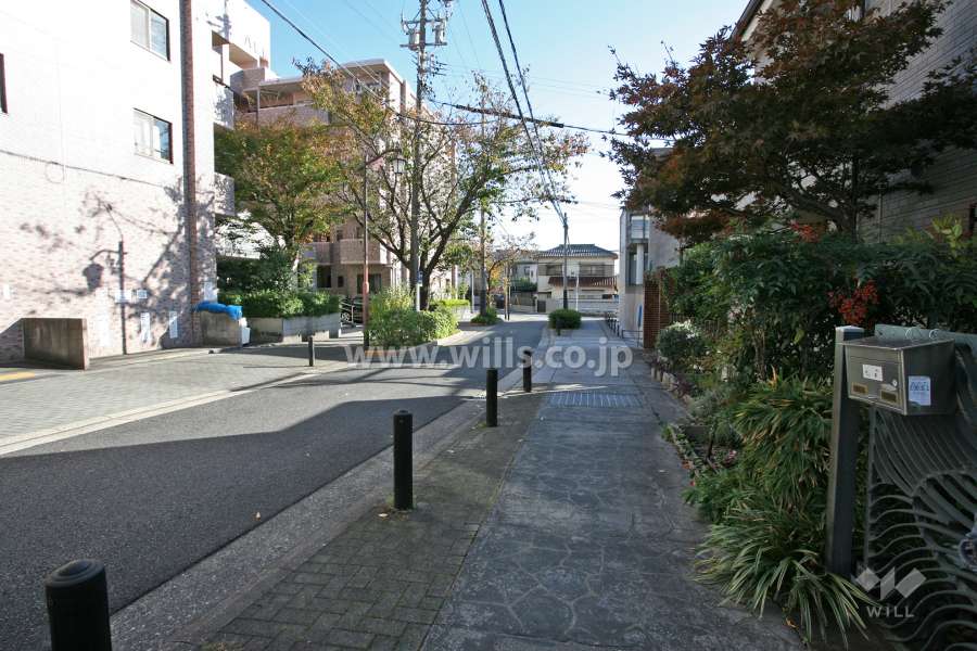 敷地西側の前面道路