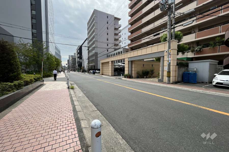 敷地東側の前面道路(北側から)