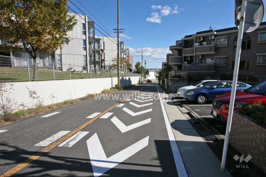 敷地北側の前面道路(西側から)
