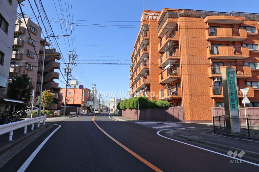敷地南側の前面道路（東側から）