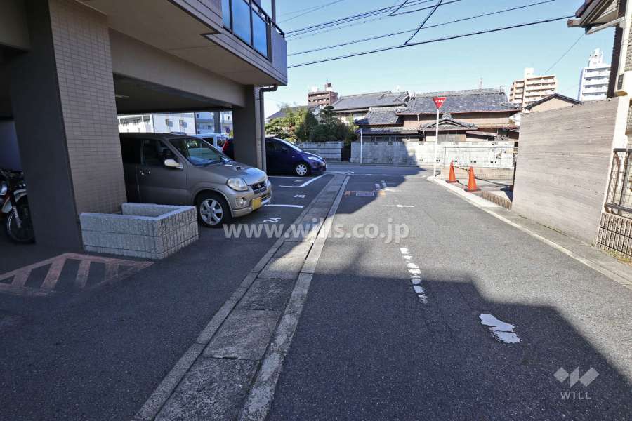 敷地東側の前面道路（南側から）