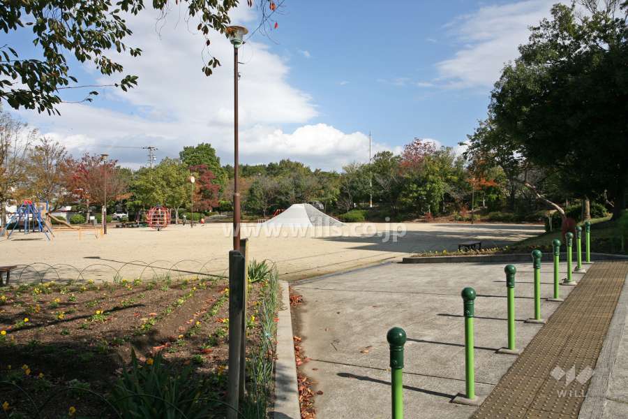 敷地向かい側の梅野公園