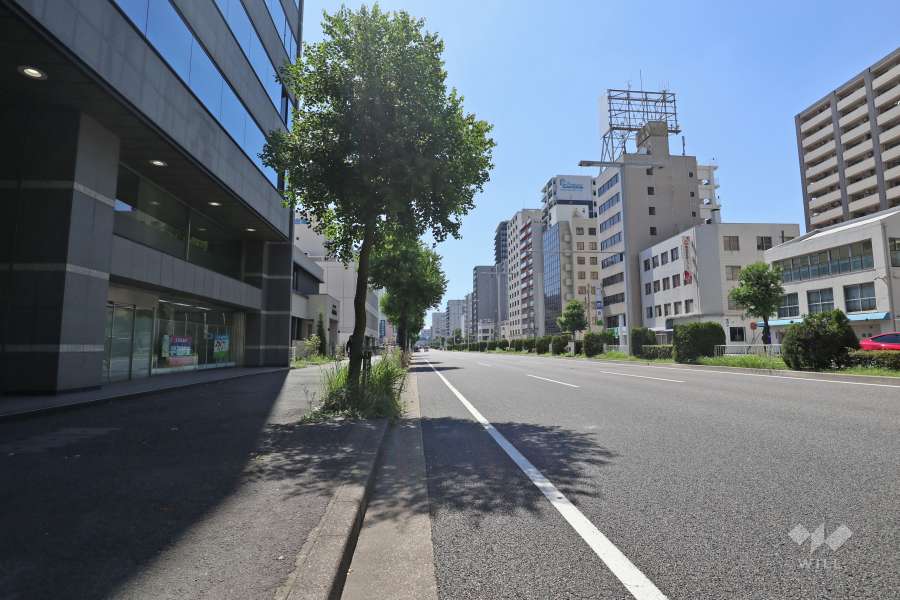 敷地北側の前面道路（東方向から）