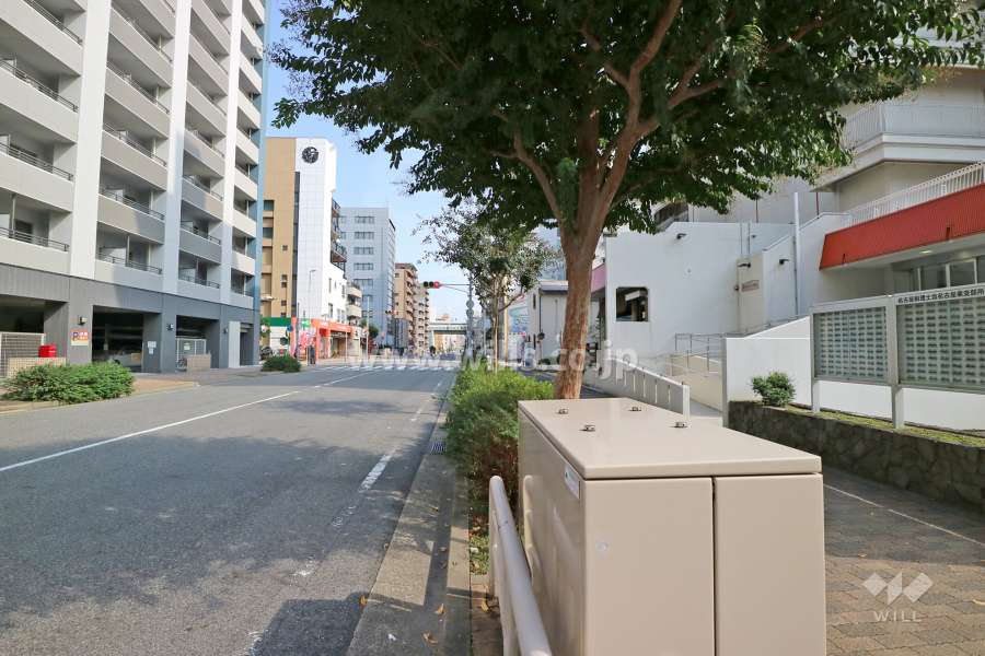 敷地北側の前面道路（西側から）