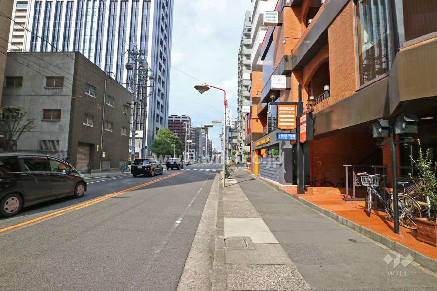 敷地西側の前面道路（南側から）