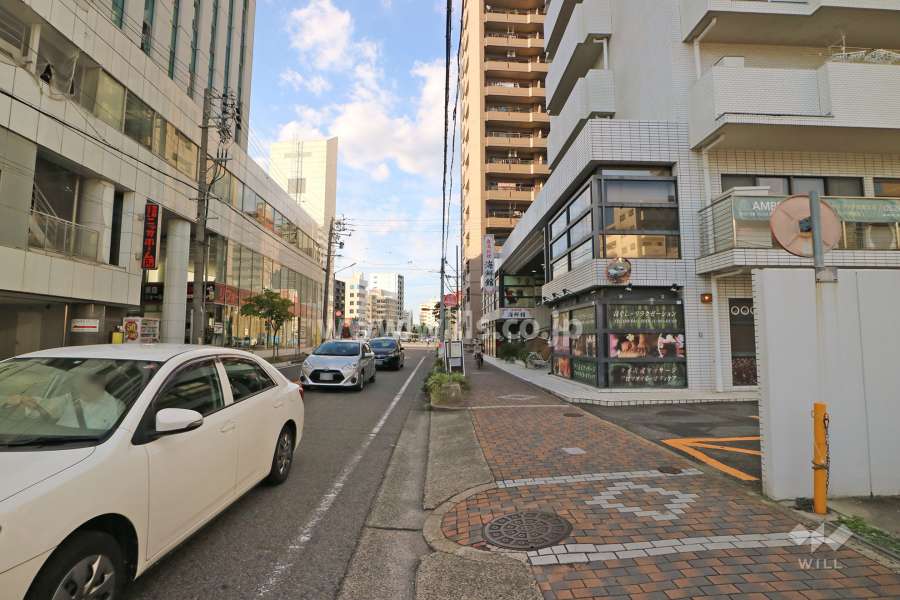 敷地西側の前面道路（南側から）