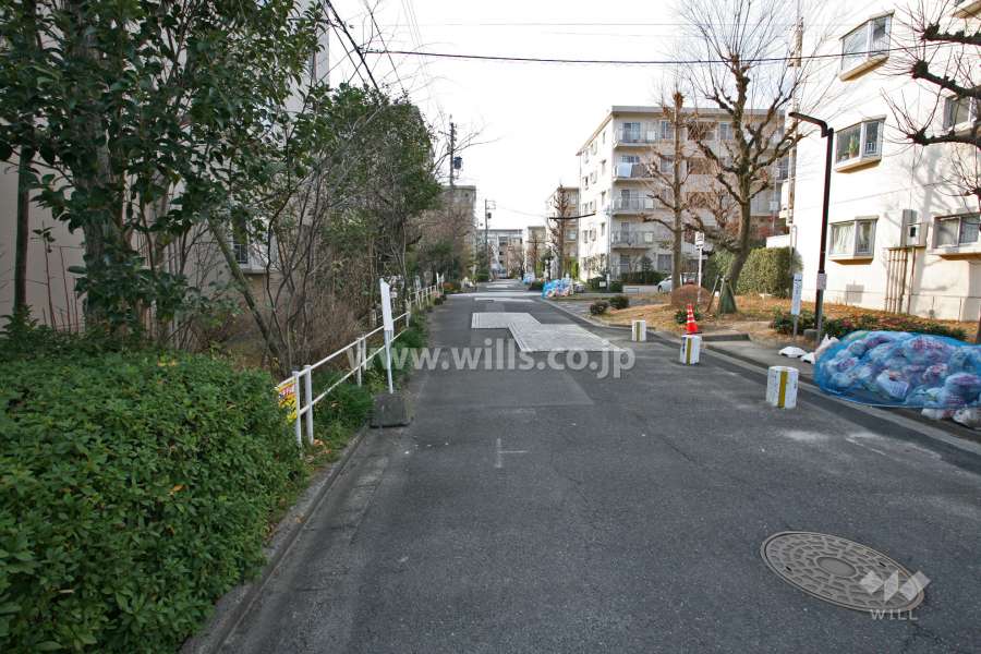 敷地西側の前面道路