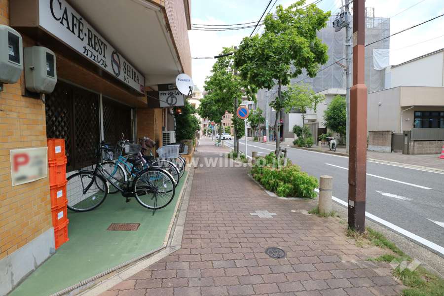 敷地東側の前面道路（南側から）