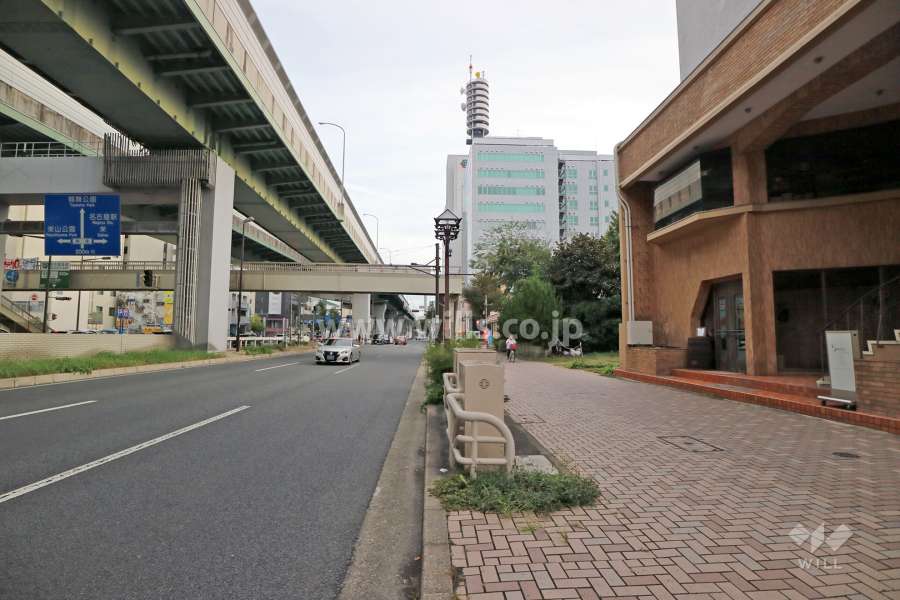敷地東側の前面道路（北側から）