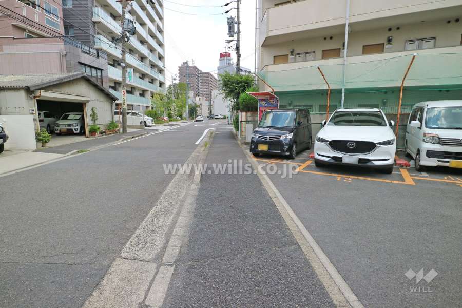 敷地北側の前面道路（西側から）