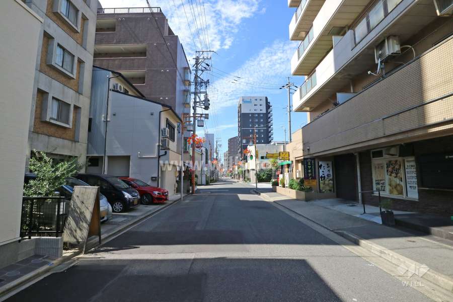 敷地南側の前面道路（東側から）