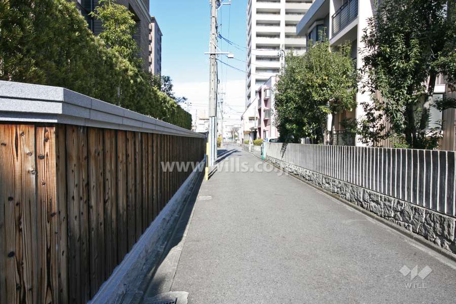 敷地東側の前面道路（南側から）