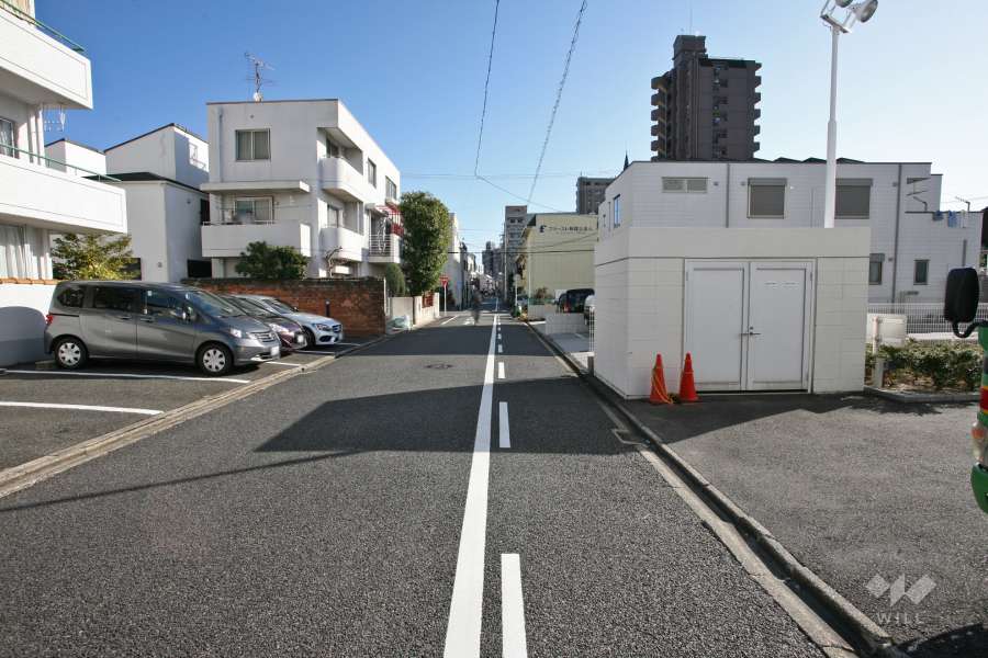 敷地南側の前面道路（西側から）