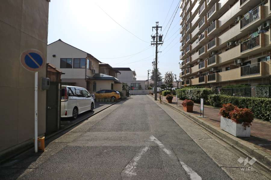 敷地南側の前面道路（東側から）