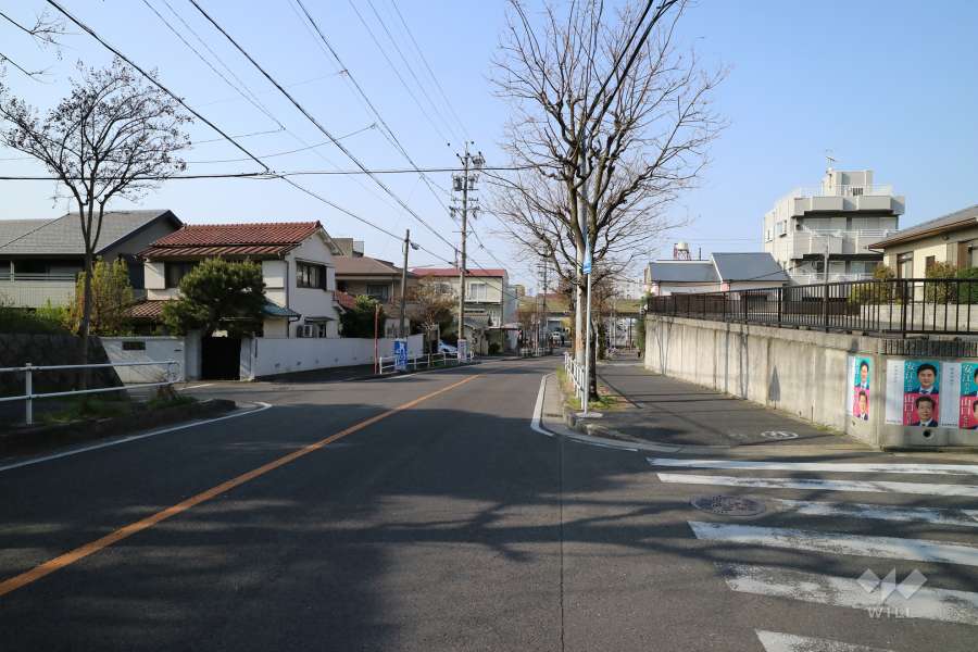 敷地西側の前面道路（南側から）