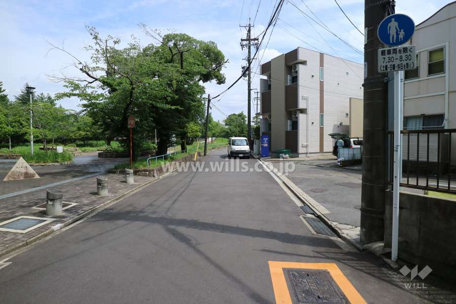 敷地北側の前面道路（西側から）