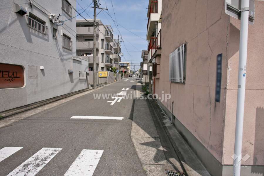 敷地東側の前面道路(南側から)