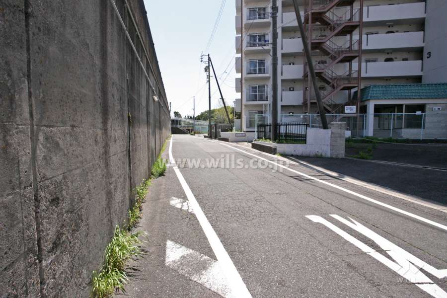 敷地東側の前面道路(北側から)
