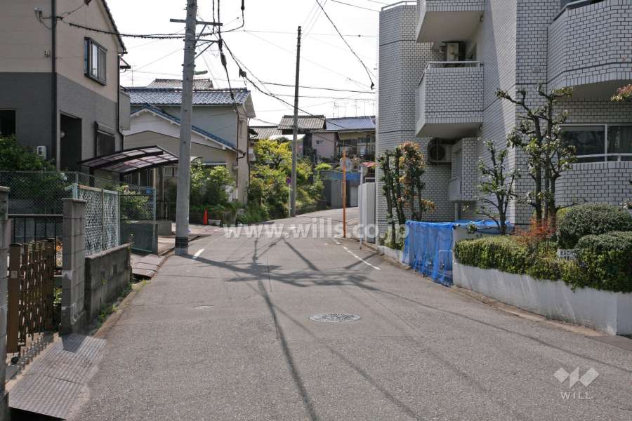 敷地東側の前面道路(北側から)