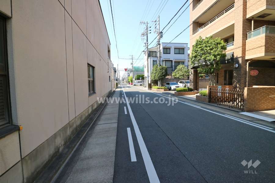 敷地西側の前面道路