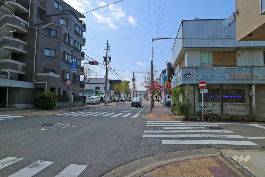 敷地西側の前面道路