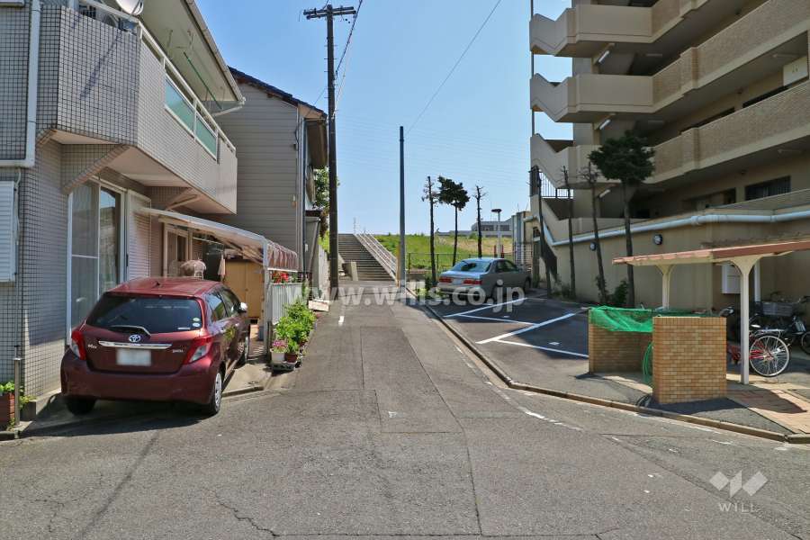 敷地北側の前面道路(西側から)