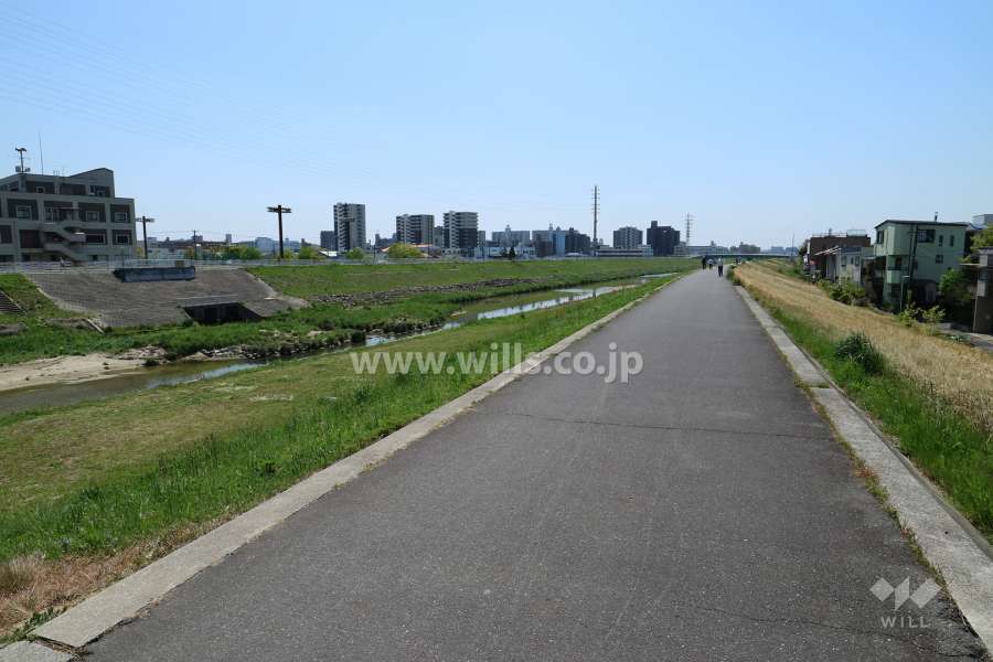 敷地南東側の前面道路(北側から)