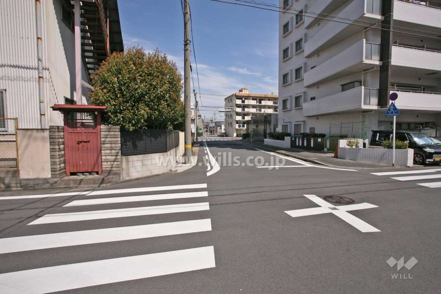 敷地西側の前面道路