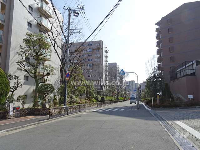 敷地西側の前面道路