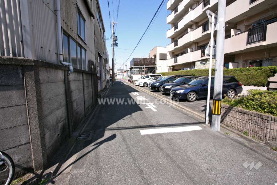 敷地南側の前面道路（東側から）