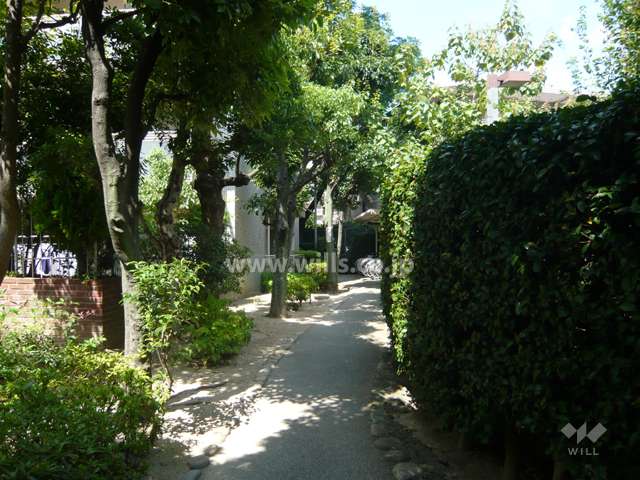 敷地内は植栽スペースが多く設けられ緑豊かです。