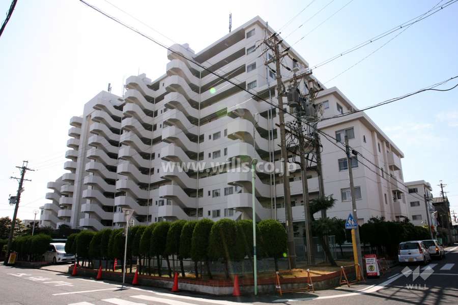 堀田サンハイツA棟の外観（北西側から）