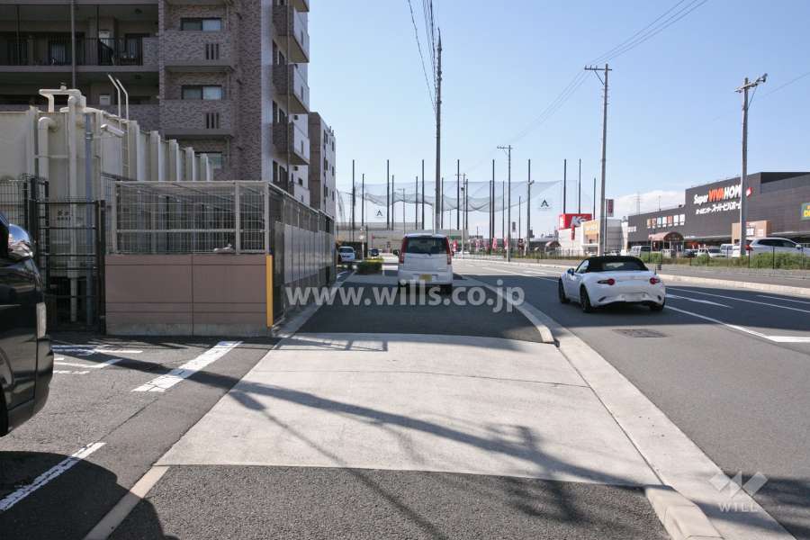 敷地西側の前面道路（北側から）