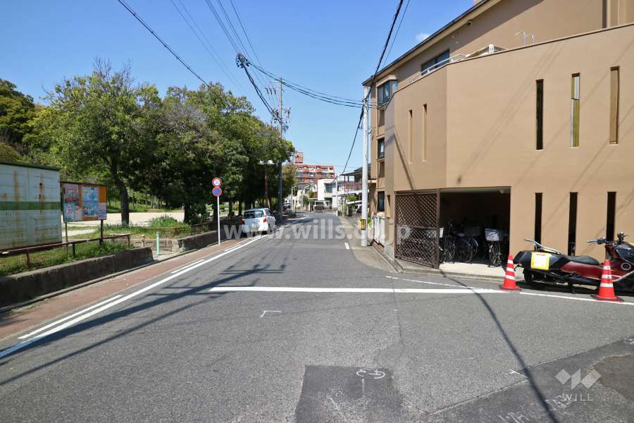 敷地西側の前面道路(南側から)