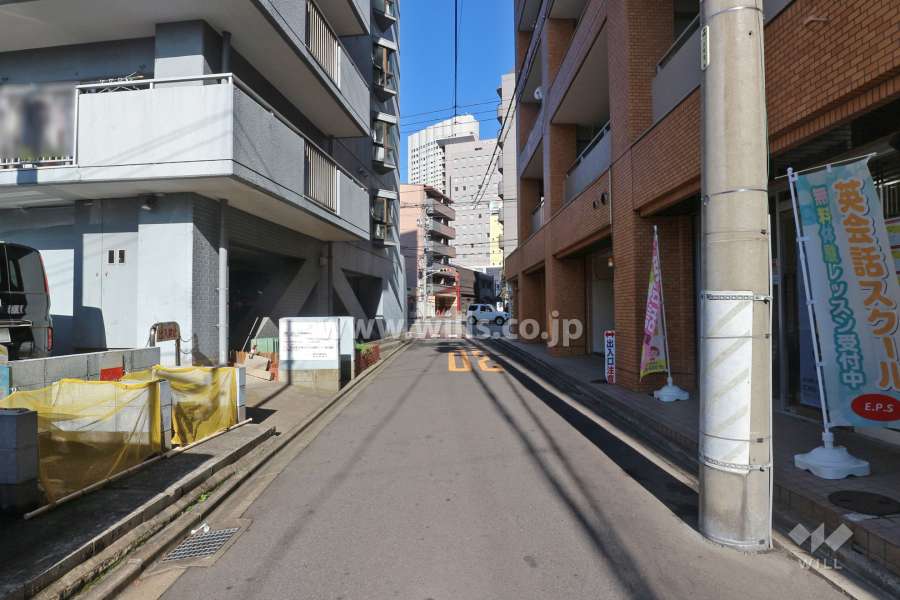 敷地東側の前面道路（南側から）