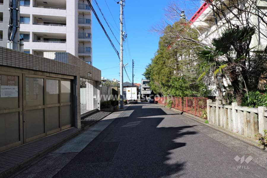 敷地東側の前面道路（南側から)