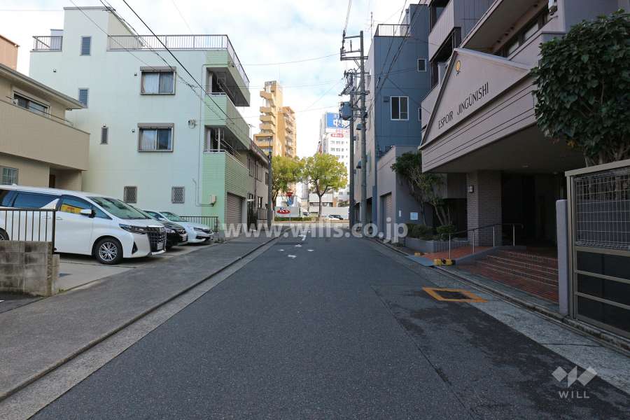 敷地北西側の前面道路