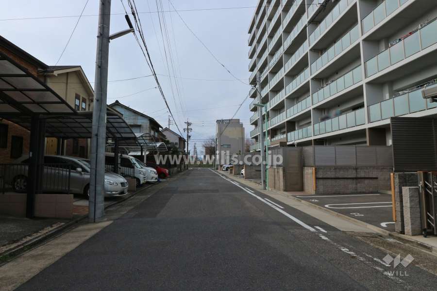 敷地南側の前面道路（東側から）