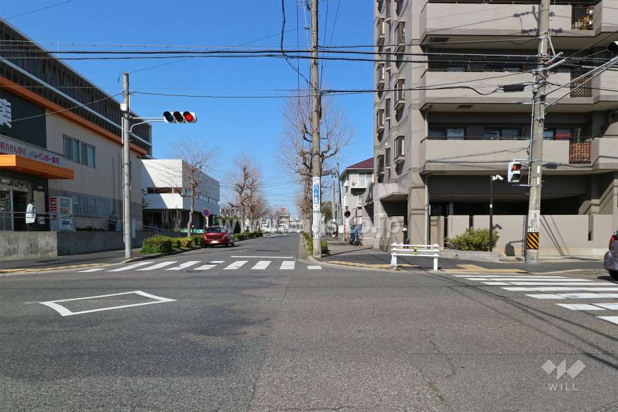 敷地西側の前面道路