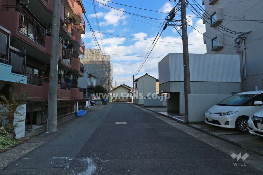 敷地北側の前面道路（西側から）