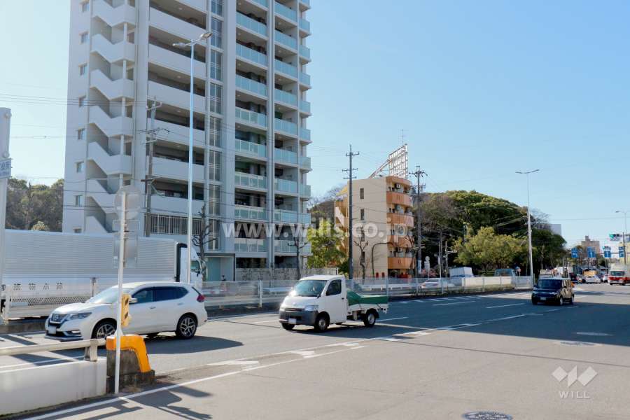 敷地北西側の前面道路（北東側から）