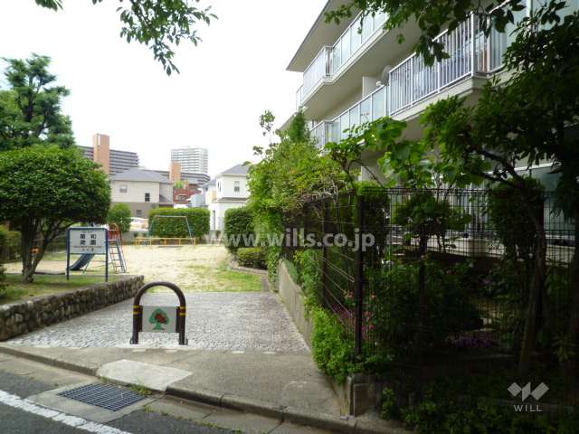 敷地南側は公園に面しています。
