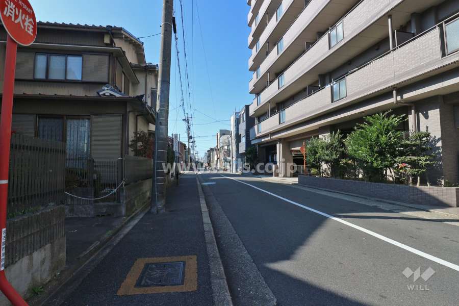 敷地南側の前面道路（東側から）