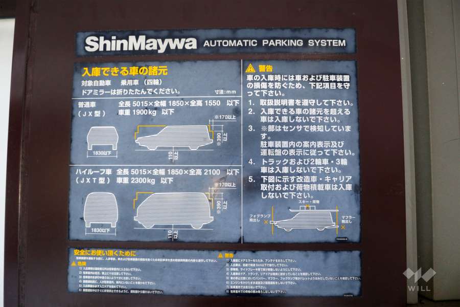 駐車場のサイズ表