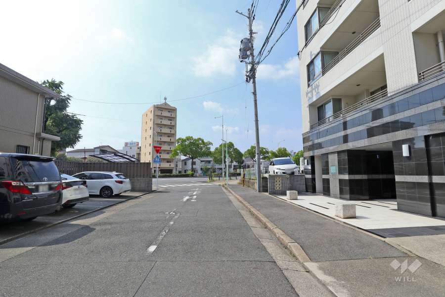敷地南側の前面道路（東側から）