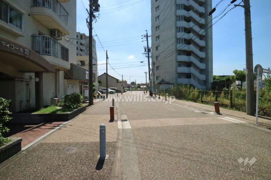 敷地北西の側前面道路(北東側から)